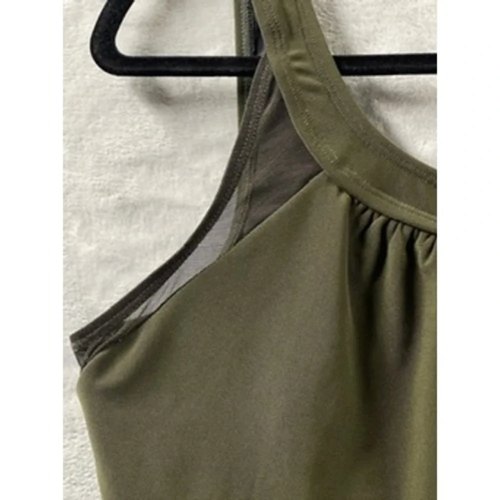 NWT Miraclesuit Ursula Tankini Top Nori Draped Scoop Neck Swimwear 14 $128